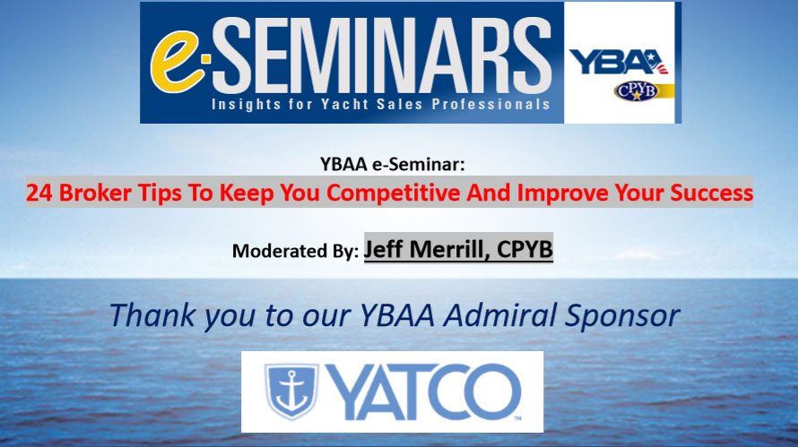 Jeff Merrill shares Yacht Broker skills through Webinars
