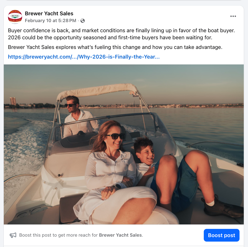 Blog article shared automatically when published