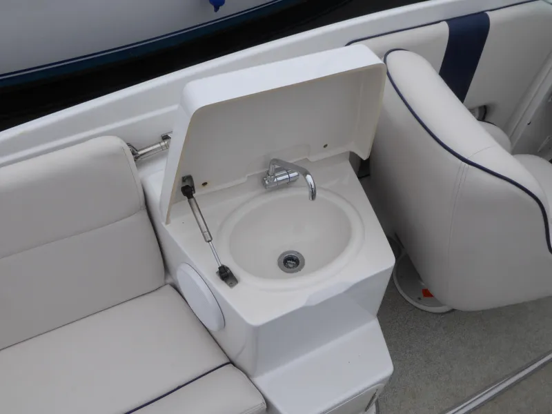 Interior of a 2004 Chris-Craft Corsair 25 with sink.