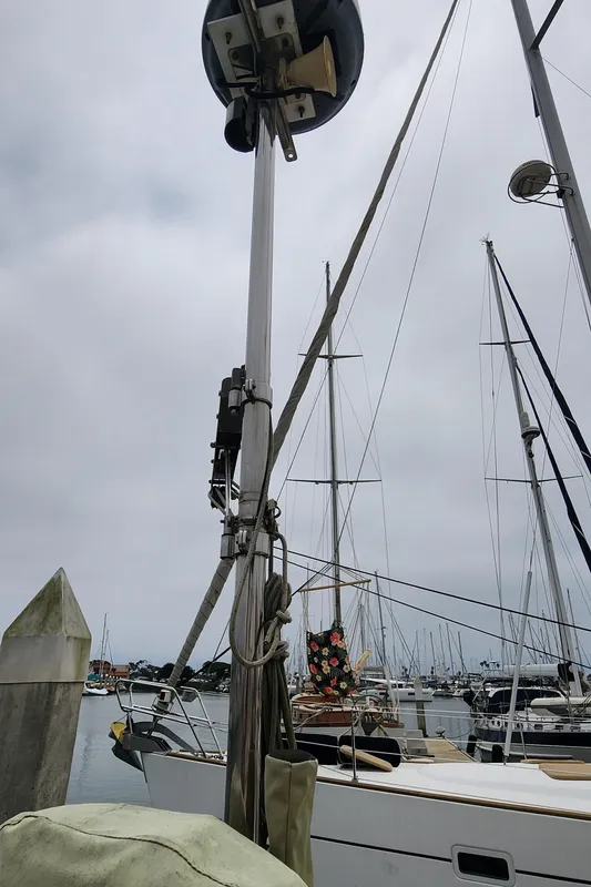 Sailboats docked at marina, featuring a 1995 Catalina 42 MkII.