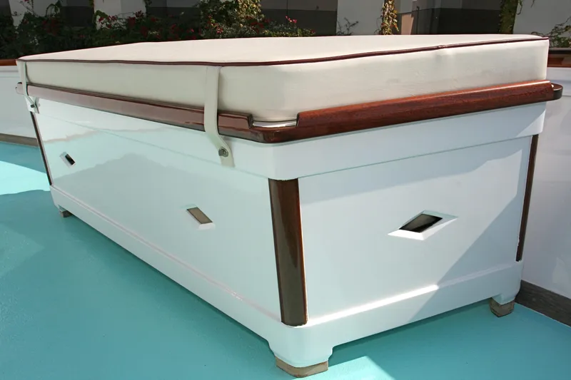 Elegant seating on J.M. Martinac yacht, built in 1946.