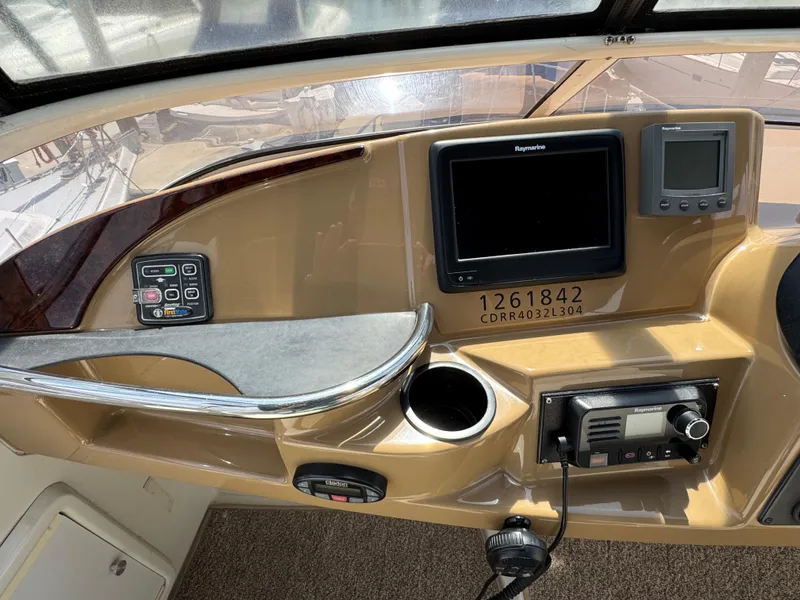 2004 Carver 366 Motor Yacht dashboard with navigation and control systems.
