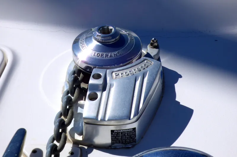 Anchor windlass on 2002 Sea Ray 340 Sundancer boat deck.