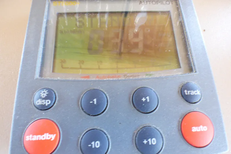 Autopilot control panel on 2002 Sea Ray 340 Sundancer boat, displaying standby mode.