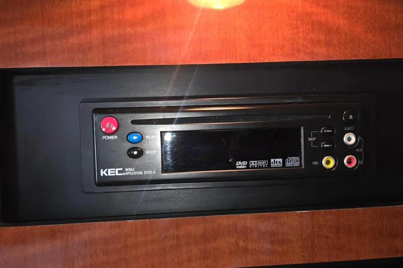 KEC DVD player in 2005 Sea Ray 340 Sundancer boat interior.