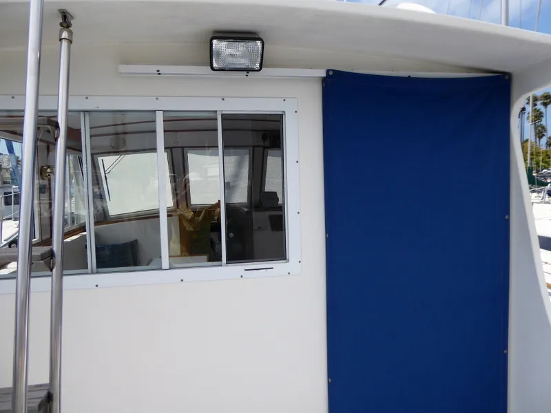 Teak sliding door covered