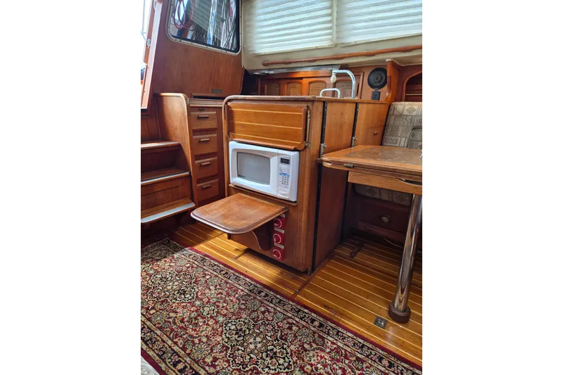 Microwave and Folding Shelf