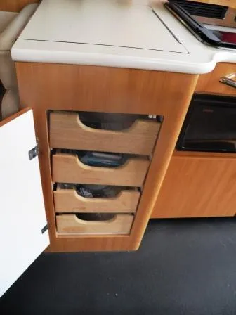 DRAWERS UNDER FOLD DOWN HELM SEAT