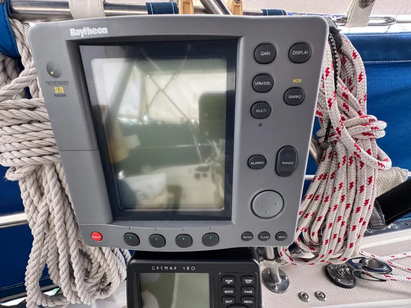 Raytheon marine navigation system on 1985 Catalina 36 MK1 sailboat.