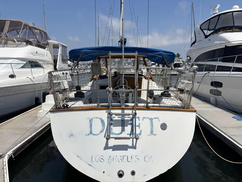 Sailboat "Duet" docked in marina, Norseman 447, 1982 model, Los Angeles, CA.