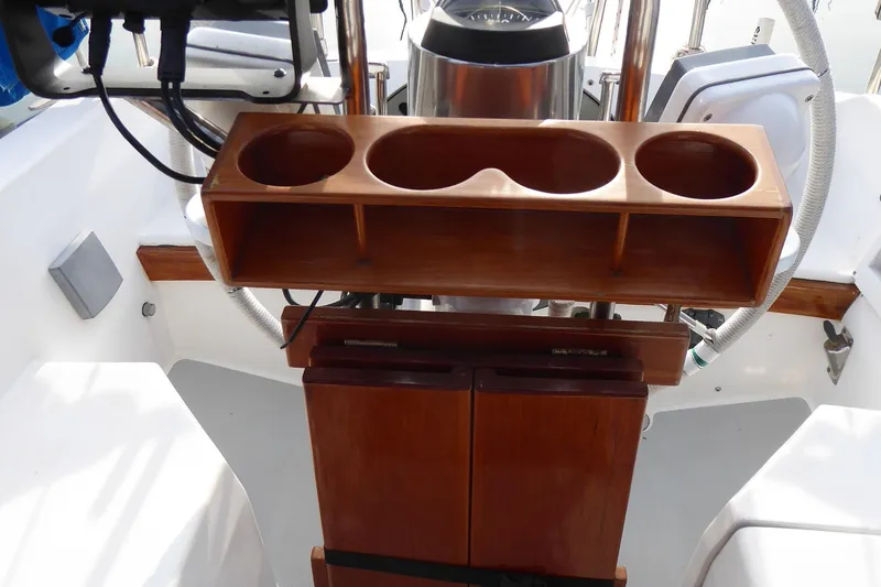 Folded Cockpit Table & Beverage Holders