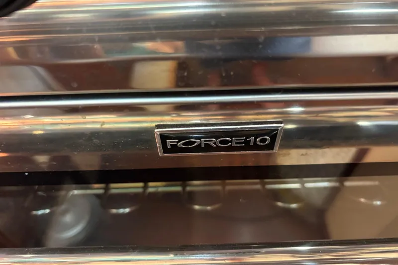 Close-up of a Force 10 stove on a 1983 Bristol Channel Cutter 28.