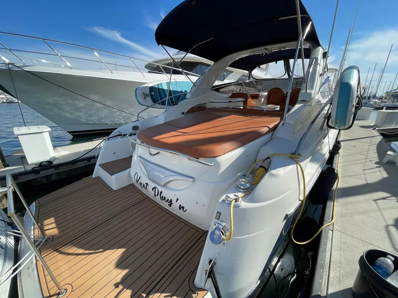 2004 Cranchi Endurance 41 yacht docked at marina.