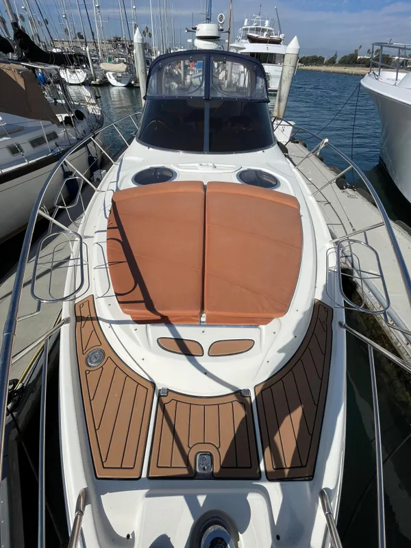 2004 Cranchi Endurance 41 boat docked at marina.