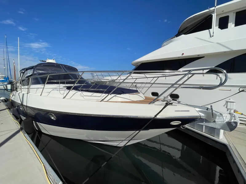 2004 Cranchi Endurance 41 yacht docked at marina.