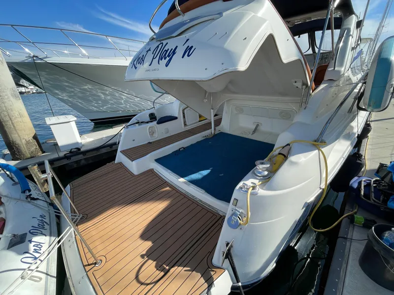 2004 Cranchi Endurance 41 yacht docked at marina.