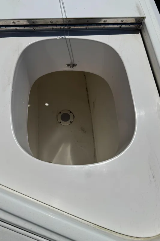 Livewell compartment on a 2003 Mediterranean 38 Convertible boat.