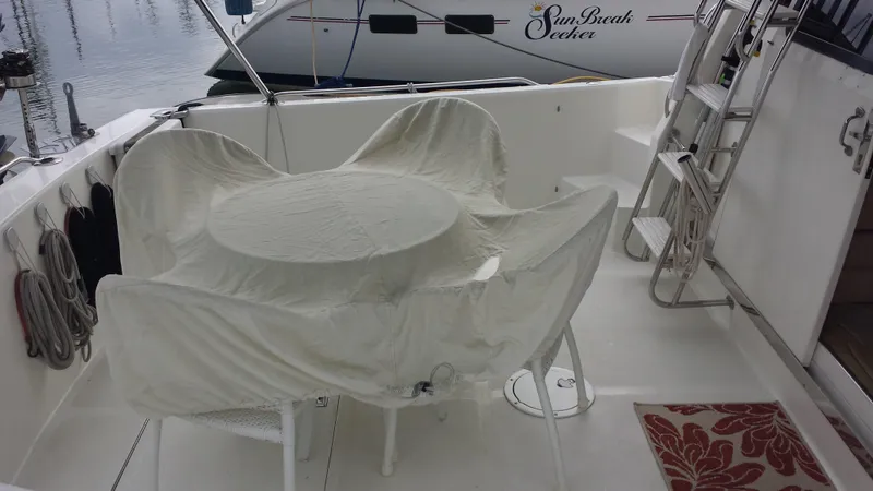 Covered Table & Chairs in Cockpit