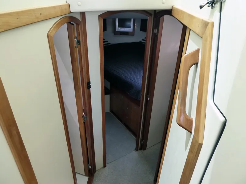 Stairs to cabins, head & shower
