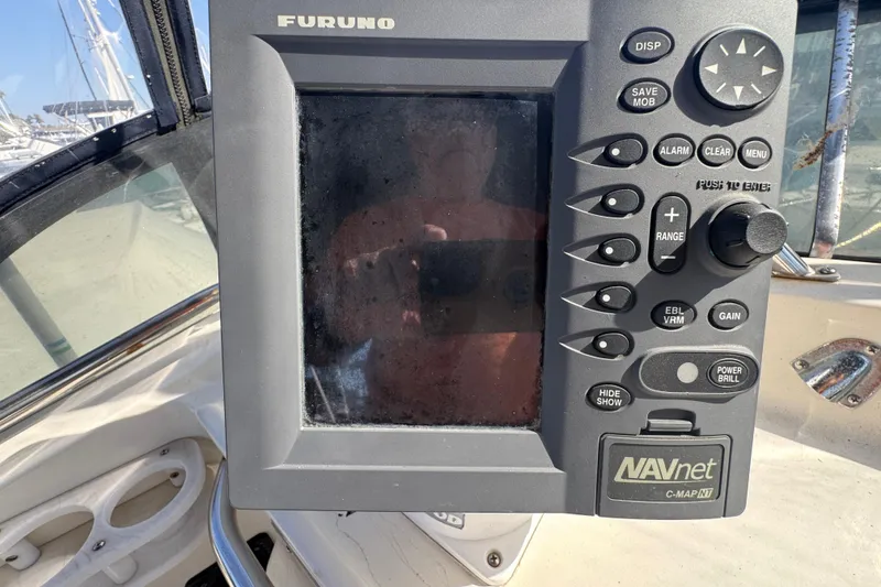 Furuno NAVnet marine navigation system on 1977 Tollycraft 37 Convertible boat.