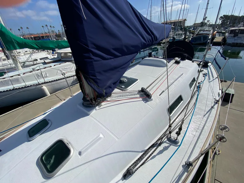 2004 Beneteau 36.7 sailboat docked at a marina.