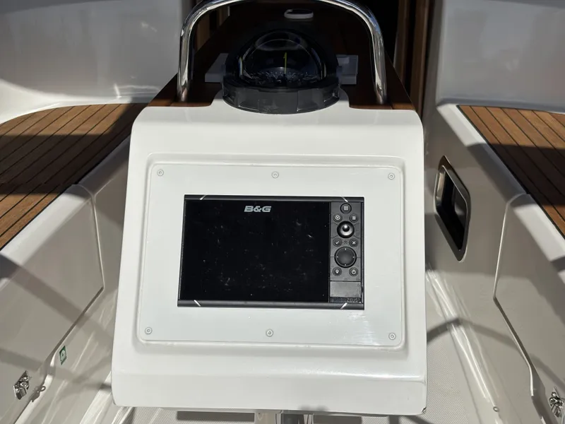 Bavaria Cruiser 34 yacht cockpit with B&G navigation system, 2020 model.