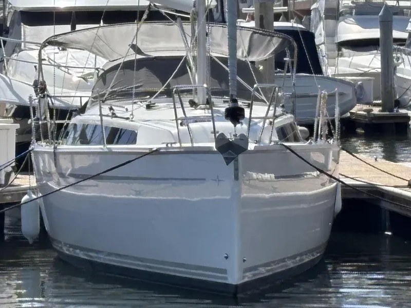 Bavaria Cruiser 34 yacht, 2020 model, docked at marina.