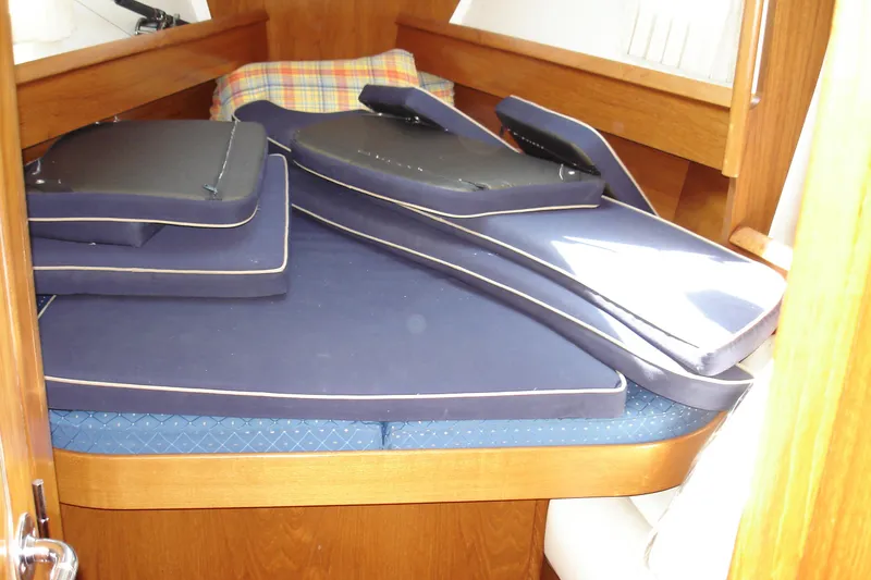 Forward cabin showing cockpit cushions