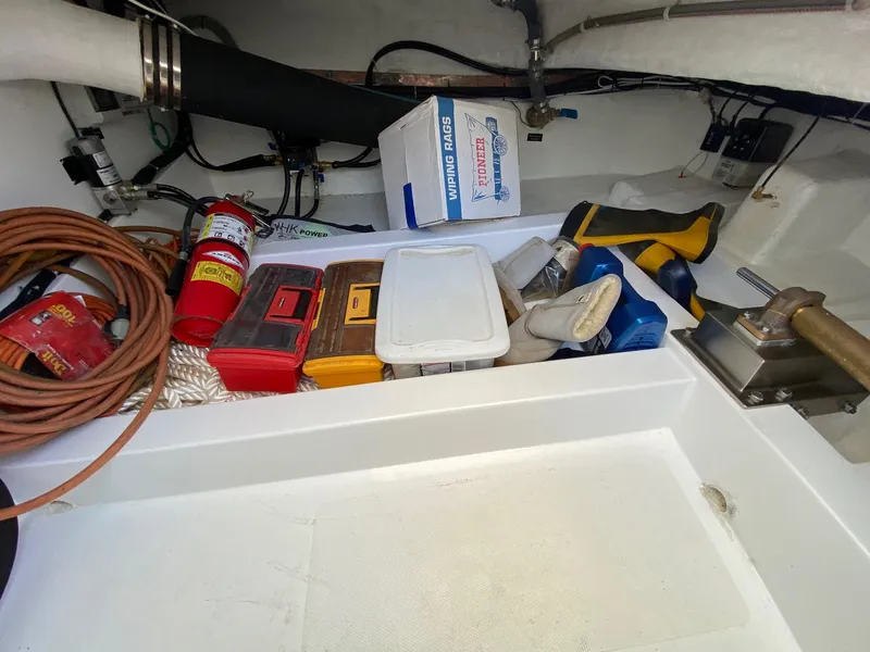 Looking starboard aft deck locker
