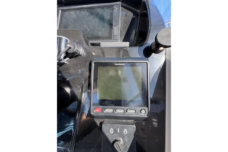 Garmin navigation system on 2020 Jeanneau NC 795 boat dashboard.