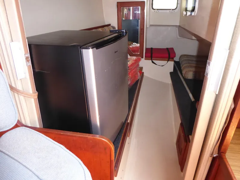 Aft berth with refridgerator