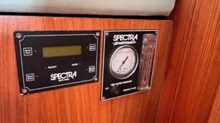Spectra watermaker control panel on 2002 X-Yachts X-382 sailboat interior.