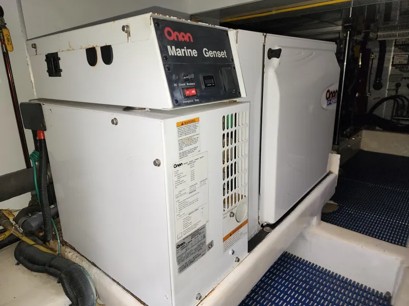 Onan Marine Genset in 2007 Ocean Alexander Veloce yacht engine room.