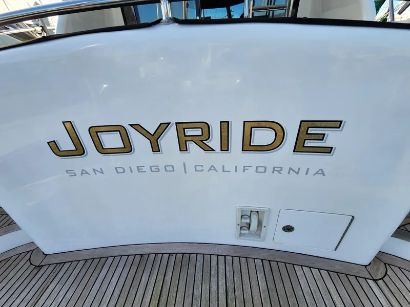 Ocean Alexander Veloce 2007 yacht named "Joyride" docked in San Diego, California.