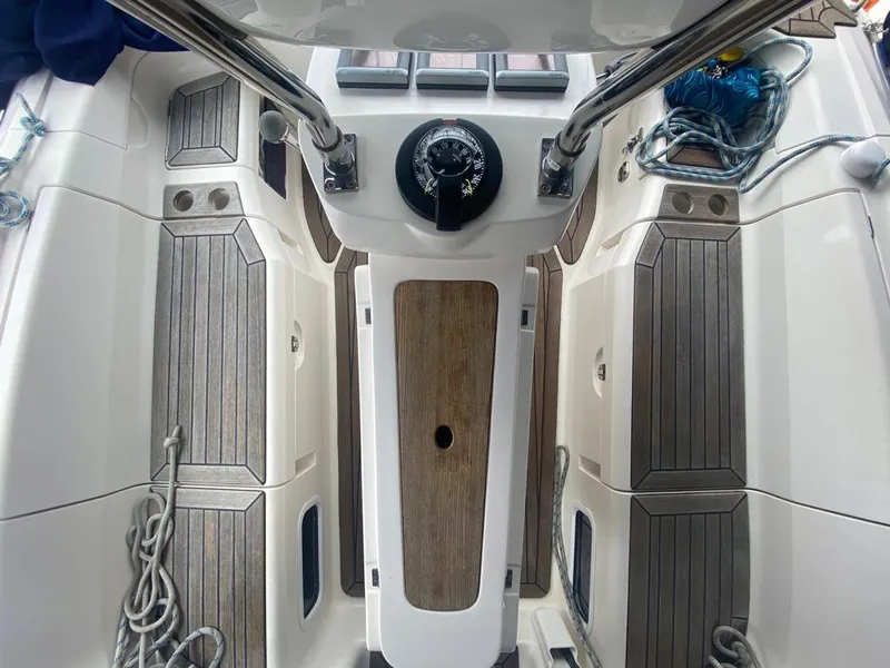 Cockpit table folded