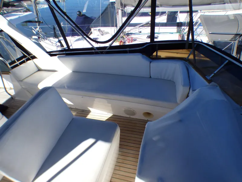 Flybridge Captain's Seat, and Portside Bench Seat