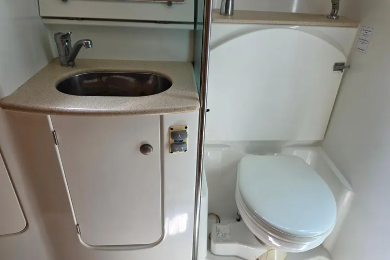 2007 Jeanneau 49 Performance yacht bathroom with sink and toilet.