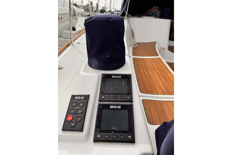 B&G navigation equipment on 2007 Jeanneau Sun Odyssey 49 Performance yacht deck.