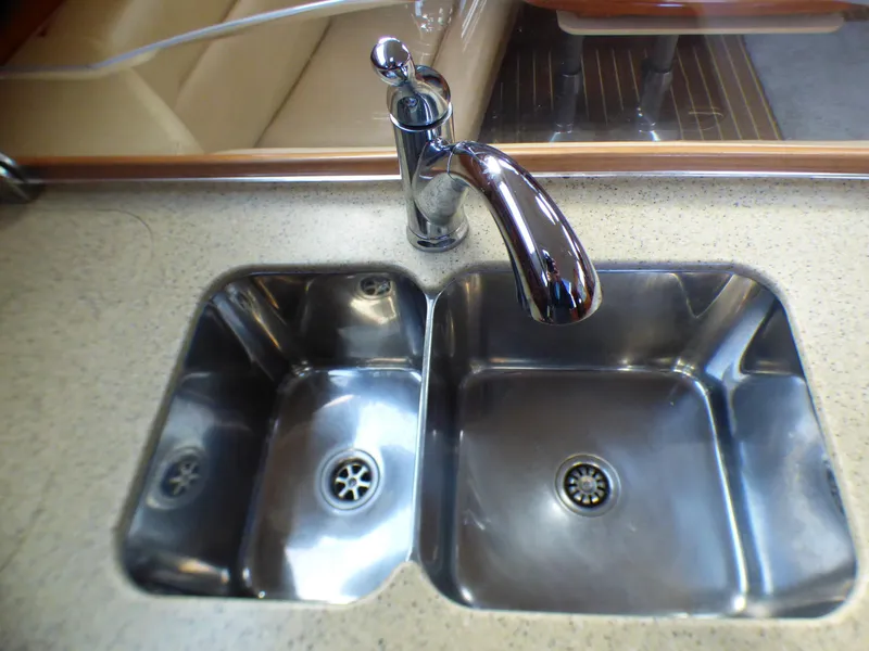 Double Stainless Sinks in Galley