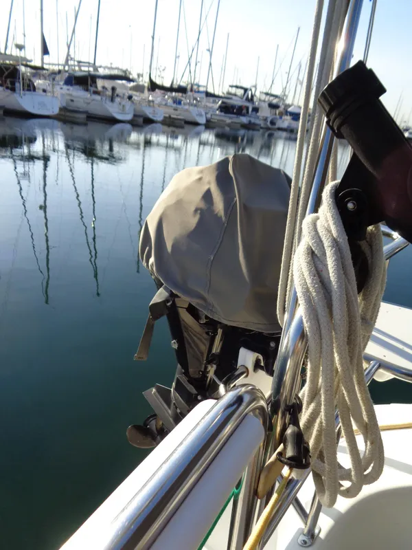 Outboard Motor on Rail Bracket