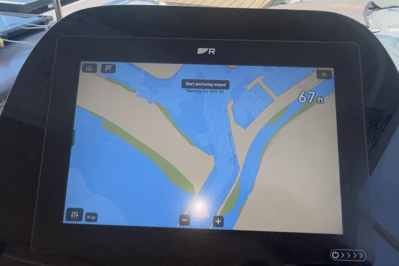 Navigation screen on a 2006 Cruisers Yachts 370 Express, displaying a 67 ft depth map.