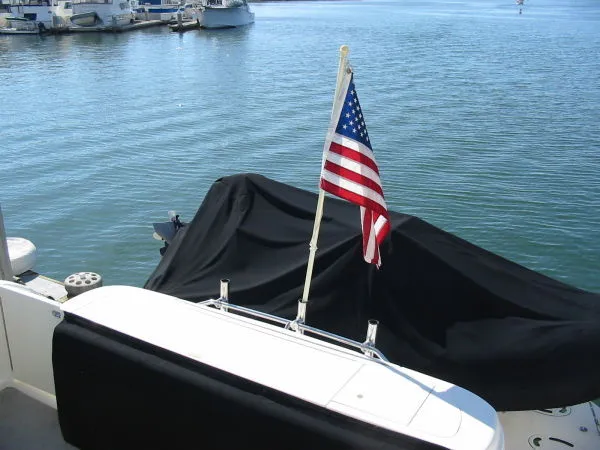 Covered Dinghy On Hydraulic Swim Platform