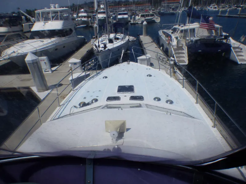 Looking Forward from Flybridge Helm