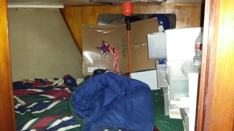V-berth full of cushions
