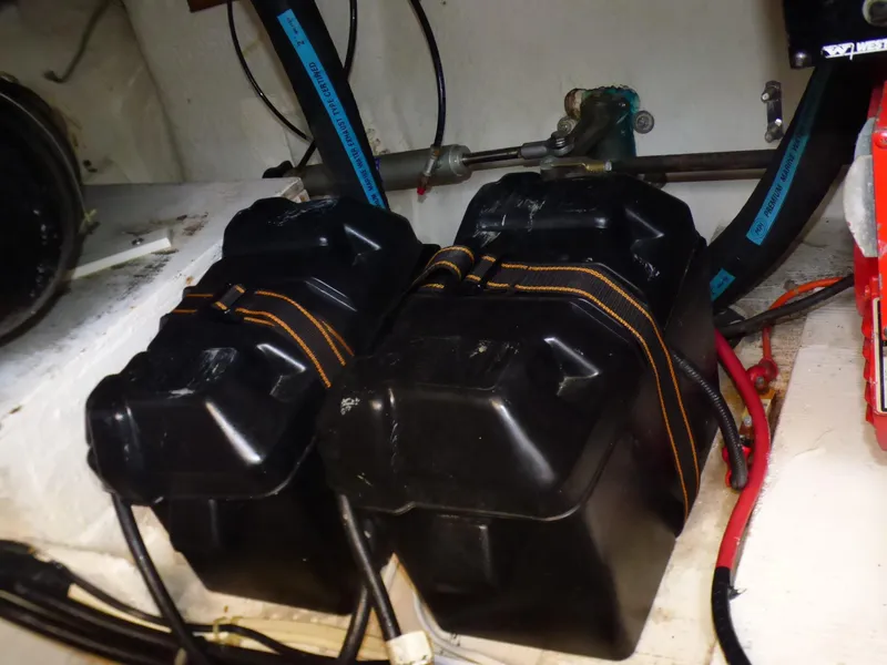 Both Engine Start Batteries in Approved U.S.C.G. Boxes