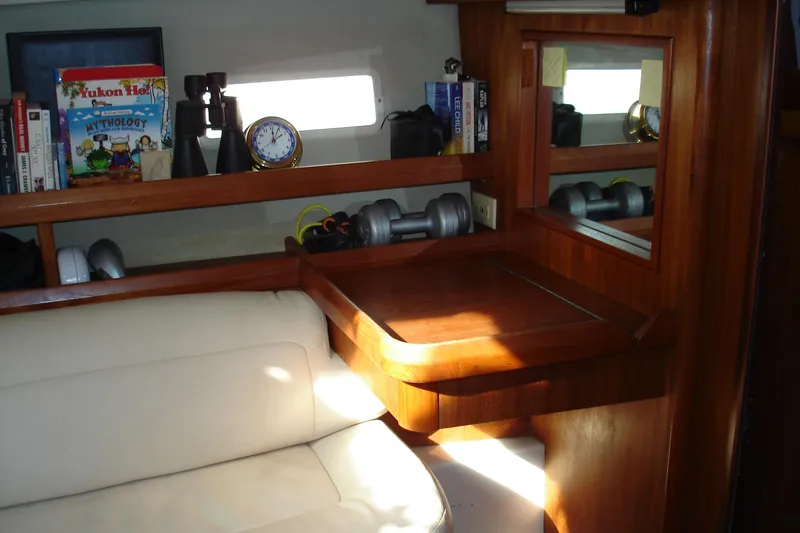 Aft cabin vanity with mirror
