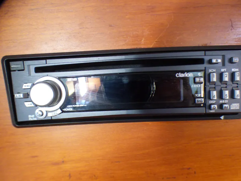 Clarion stereo system on 1980 CHB Heritage 42 Trawler.