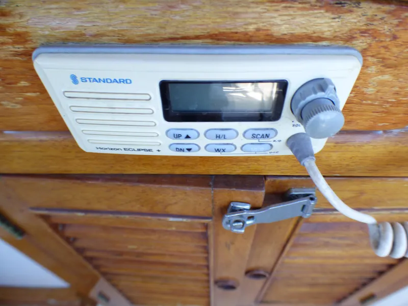 Standard radio control panel on 1980 CHB Heritage 42 Trawler.