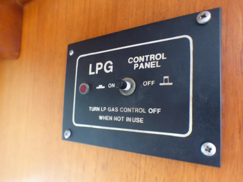 LPG control panel on 1980 CHB Heritage 42 Trawler.