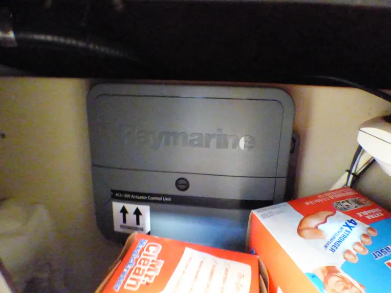 Keymarine control unit in 2004 Robalo R265 Walkaround boat storage compartment.